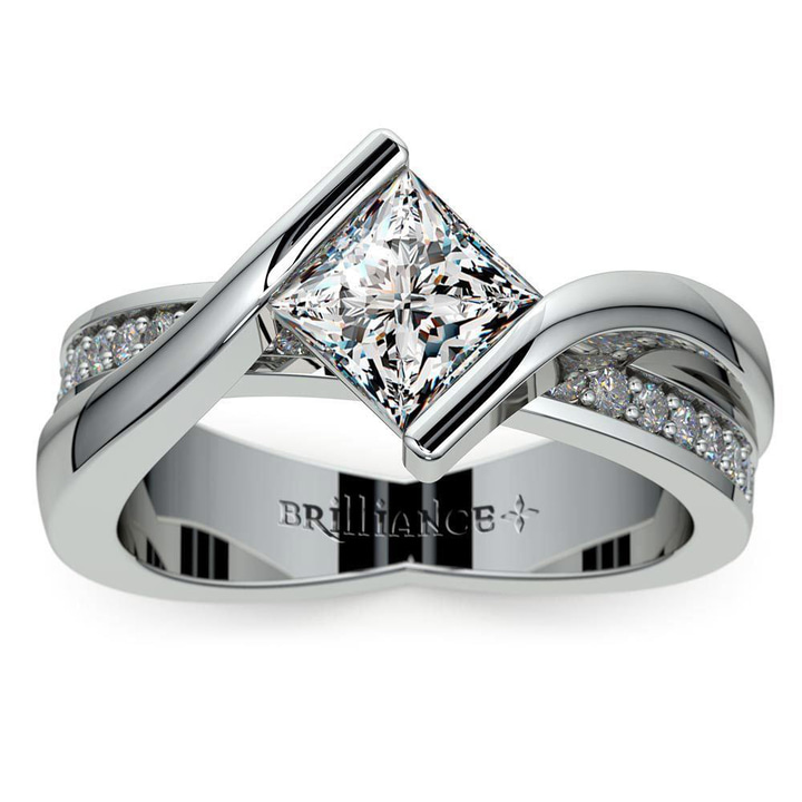 Princess Cut Bezel Set Engagement Ring (1.25 carat) | Thumbnail 02