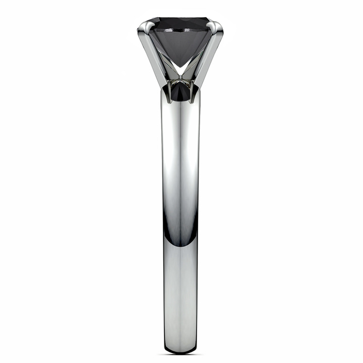 1/3 Carat Round Cut Black Diamond Engagement Ring In Platinum | Thumbnail 03