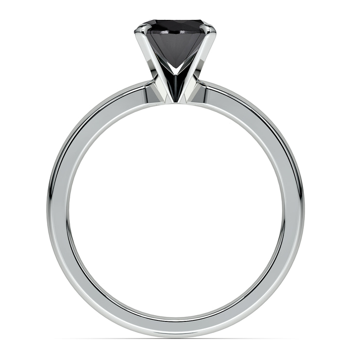 1/3 Carat Round Cut Black Diamond Engagement Ring In Platinum | Thumbnail 04