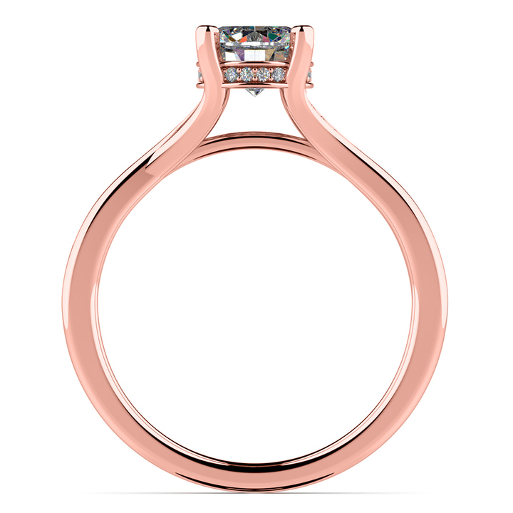 Split Shank Pave Diamond Ring Setting In Rose Gold | Thumbnail 02