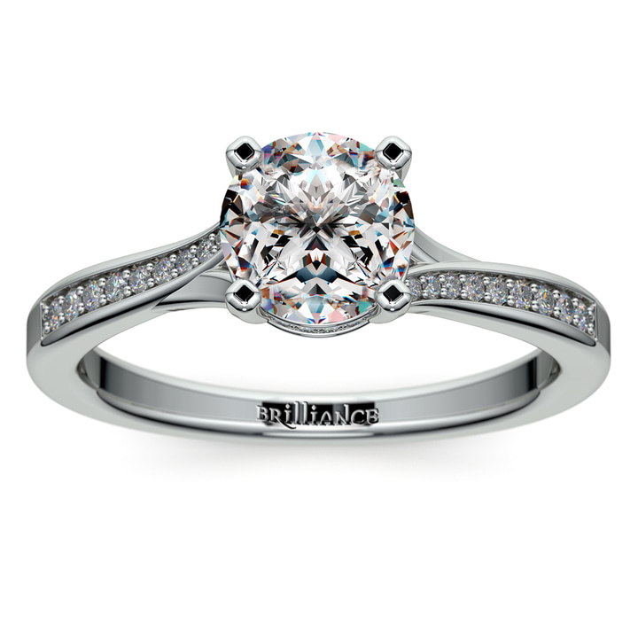 Diamond Gallery Engagement Ring - Split Shank Design