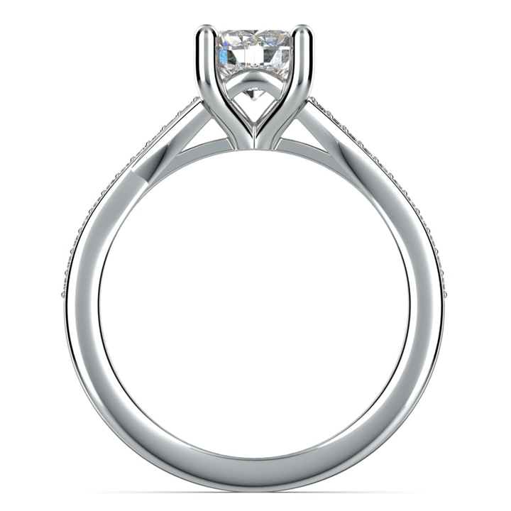 Split Shank Micro Pave Engagement Ring In Platinum | Thumbnail 02