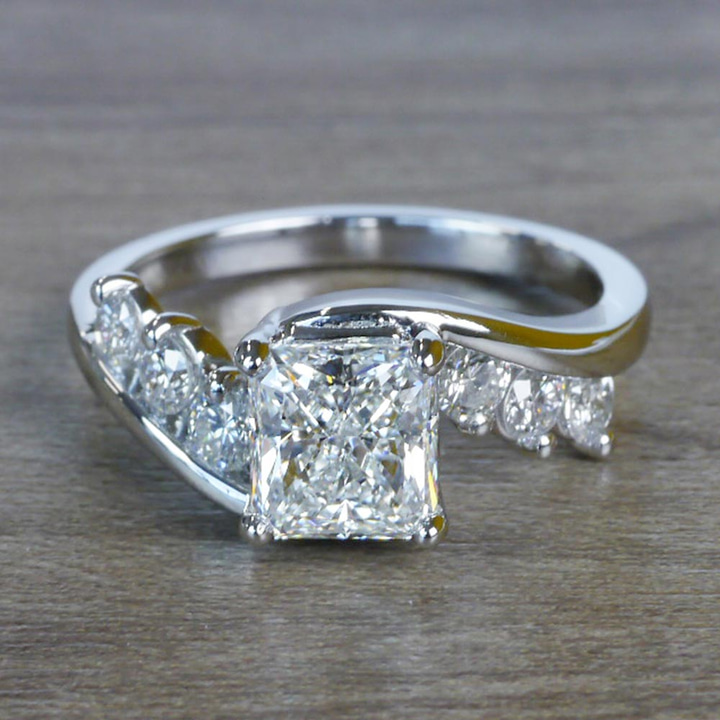 Spiral Diamond Engagement Ring In Platinum | Thumbnail 05