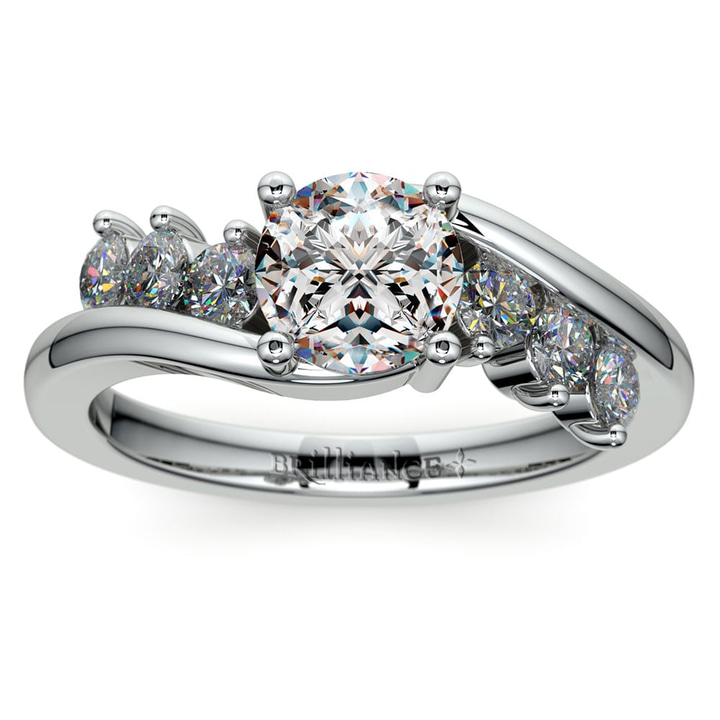 Spiral Diamond Engagement Ring In Platinum | Thumbnail 01