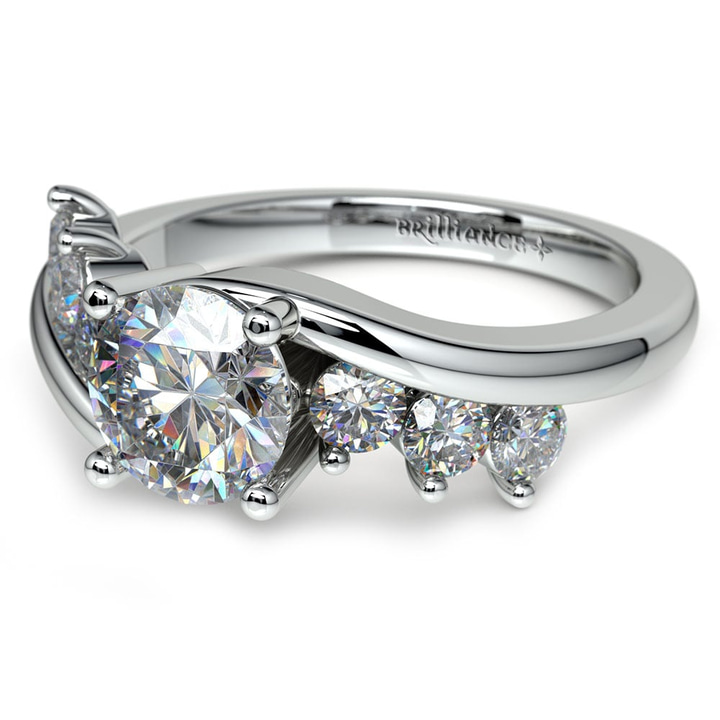 Spiral Diamond Engagement Ring In Platinum | Thumbnail 04