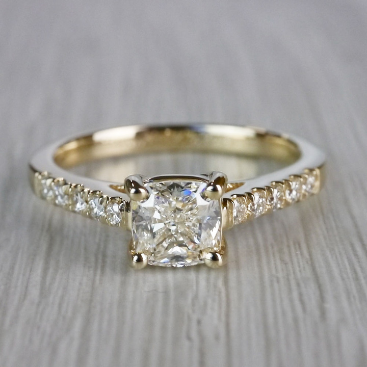 Trellis Setting Engagement Ring In Yellow Gold | Thumbnail 05