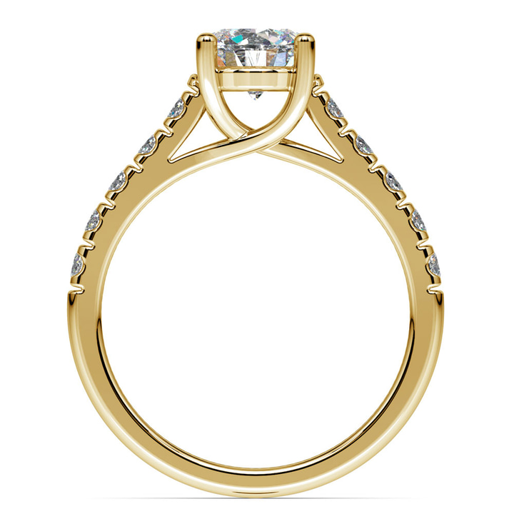 Trellis Setting Engagement Ring In Yellow Gold | Thumbnail 02