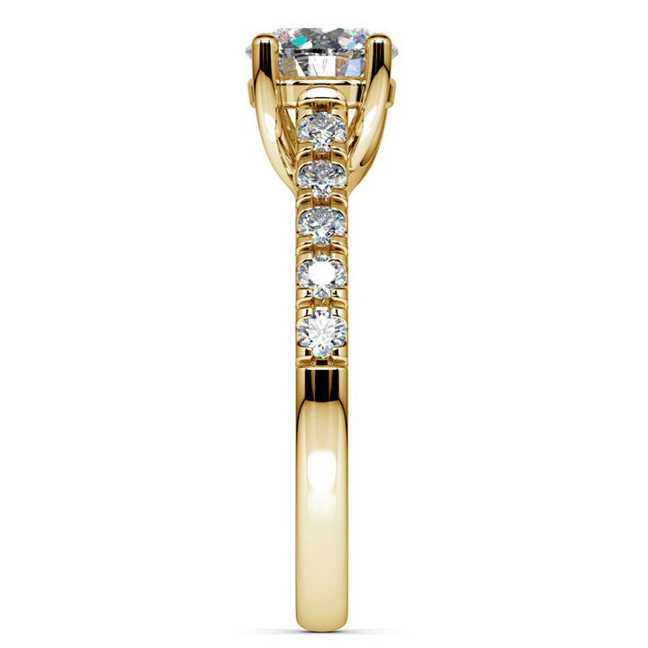 Trellis Setting Engagement Ring In Yellow Gold | Thumbnail 03