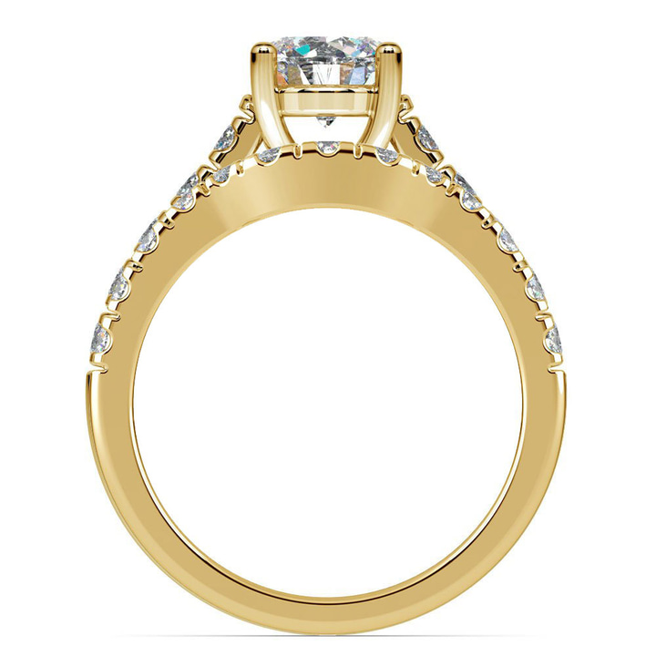 Trellis Engagement Ring And Matching Wedding Band In Yellow Gold | Thumbnail 02