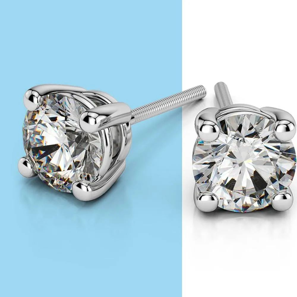 Round Diamond Stud Earrings in Platinum (½ Ctw)