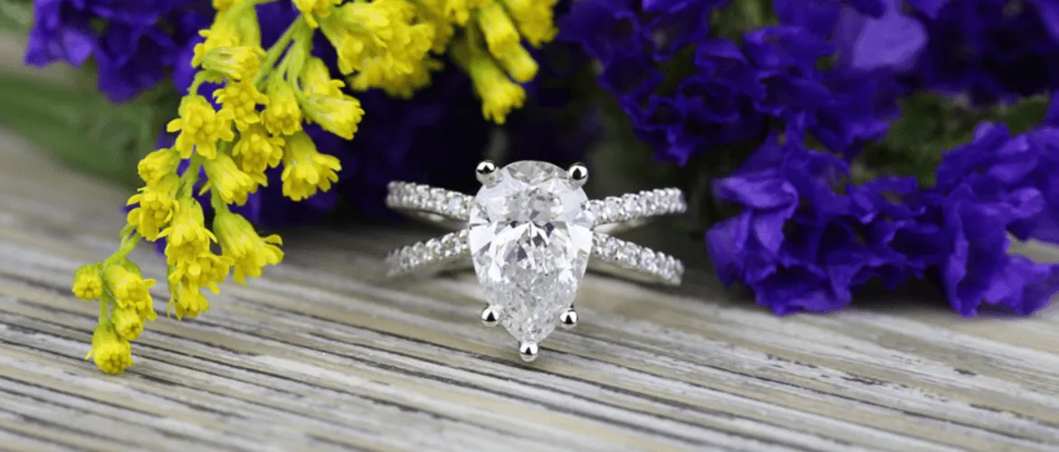 1 Carat Diamond Pear Shaped Cluster Ring Set in Sterling Silver and 9c –  Shiels Jewellers