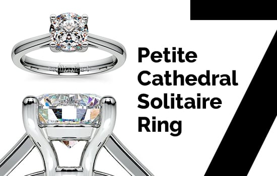 Petite Cathedral Solitaire Ring