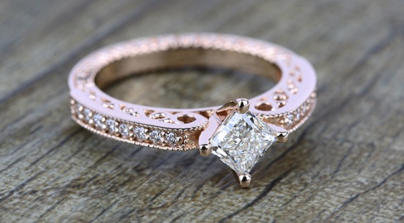 Hand-made Princess cut Diamond Ring - Louise Shaw Jewellery