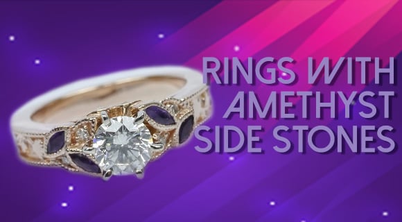 Rings with Amethyst Side Stones