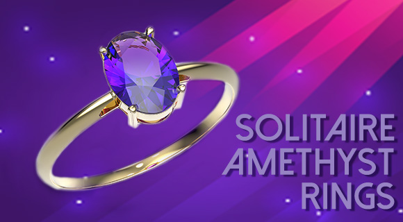 Solitaire Amethyst Rings