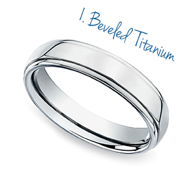 Beveled Titanium Men's Wedding Ring