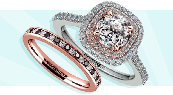 Wedding and Engagement Rings with Opposite Details