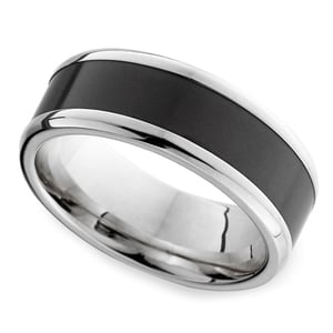 Mens White Gold And Elysium Wedding Band - Ares