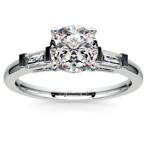 Trellis Three Diamond Engagement Ring in White Gold (1/2 ctw)