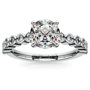 Modern Unique Bezel Set Engagement Ring In Platinum (1/4 Ctw)