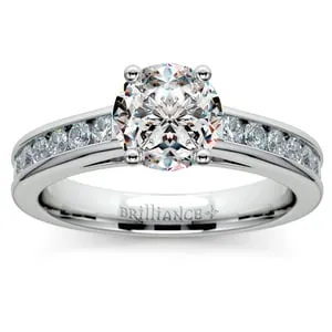 Cathedral Channel Set Engagement Ring In Palladium