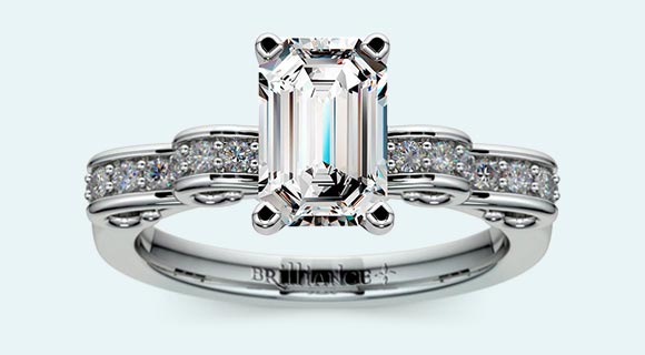 Cinderella Ribbon Diamond Engagement Ring