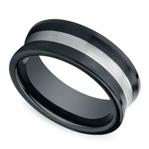 Ceramic And Silver Ring For Men