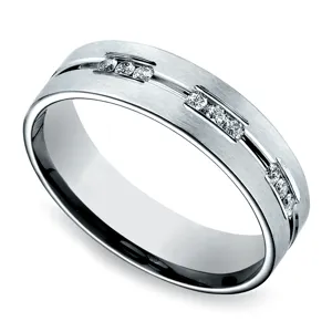 Platinum Diamond Eternity Mens Wedding Ring (6mm)