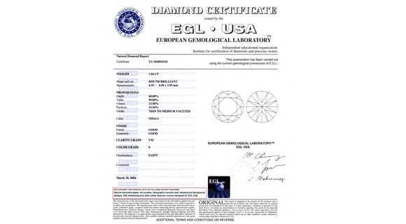 EGL Diamond Grading Report