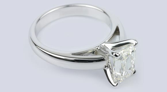 Cathedral Solitaire White Gold Engagement Ring
