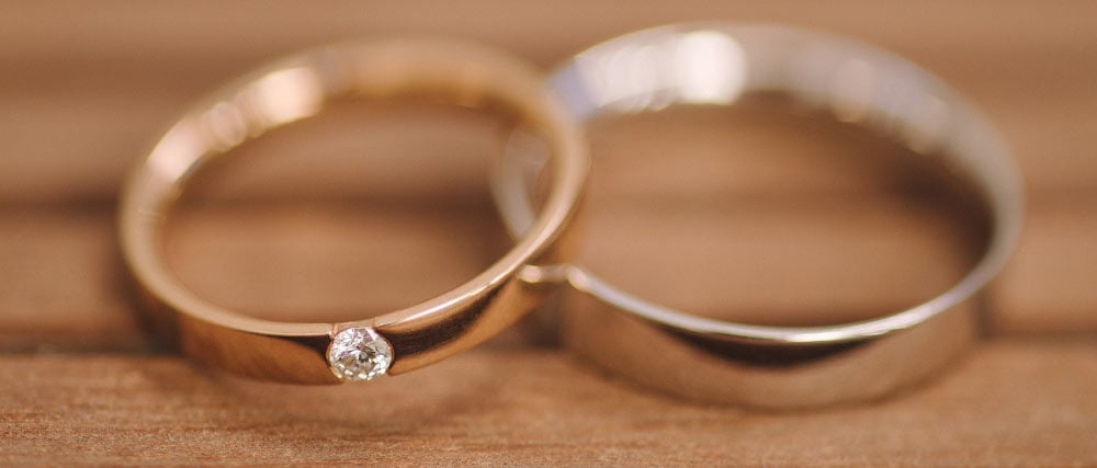 Nature Inspired Engagement & Wedding Rings - Polka Dot Wedding
