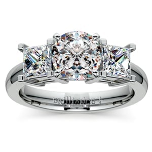 1 Ctw 3 Stone Princess Diamond Ring Setting In Platinum