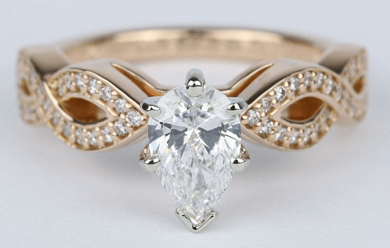 Platinum Pear Shaped Classic Engagement Ring Setting – Long's Jewelers