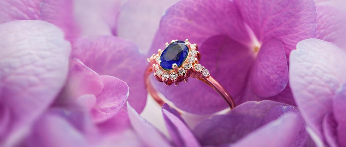 Blue Gray Sapphire Engagement Ring | Custom Engagement Rings