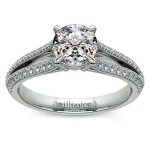 Stunning Split Shank Diamond Engagement Ring in Palladium