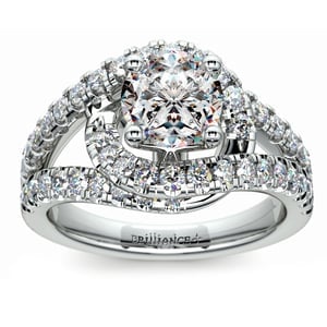 Wide Split Shank Engagement Ring Setting In Platinum