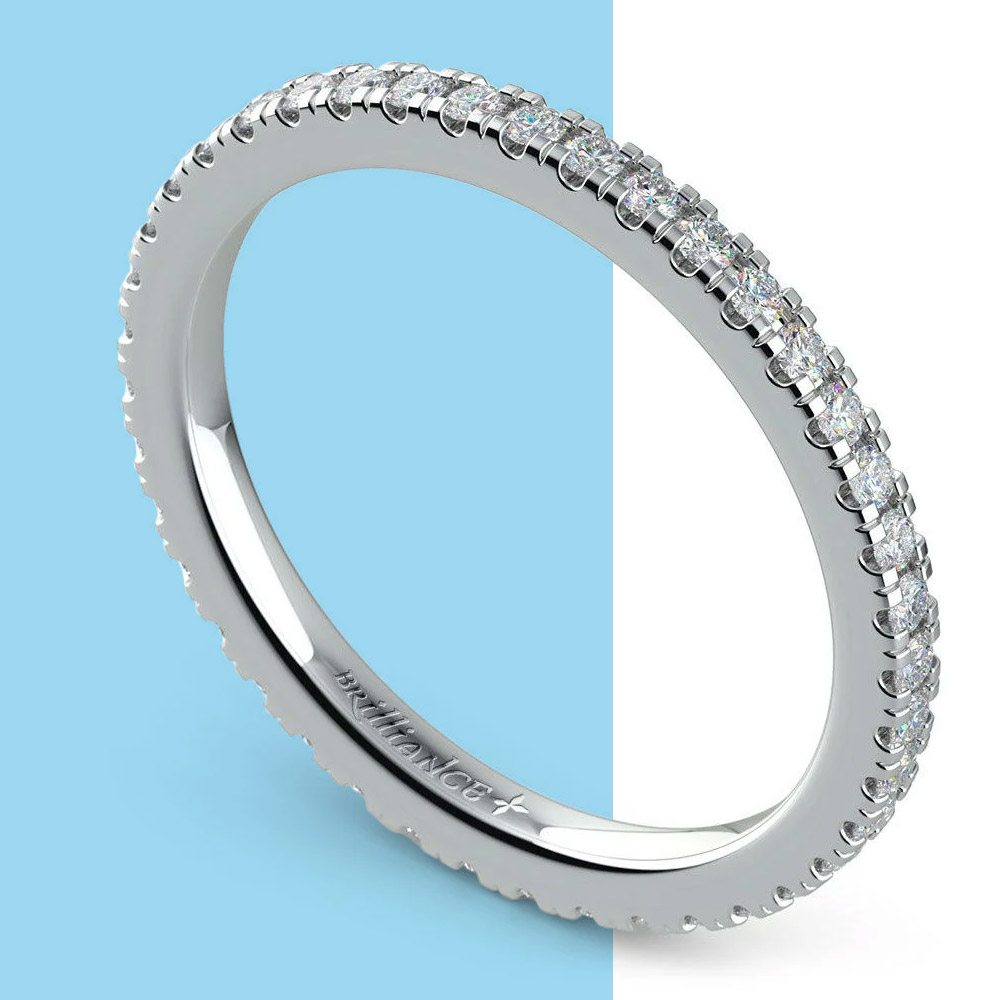 Petite Pave Diamond Eternity Ring in White Gold (½ ctw)
