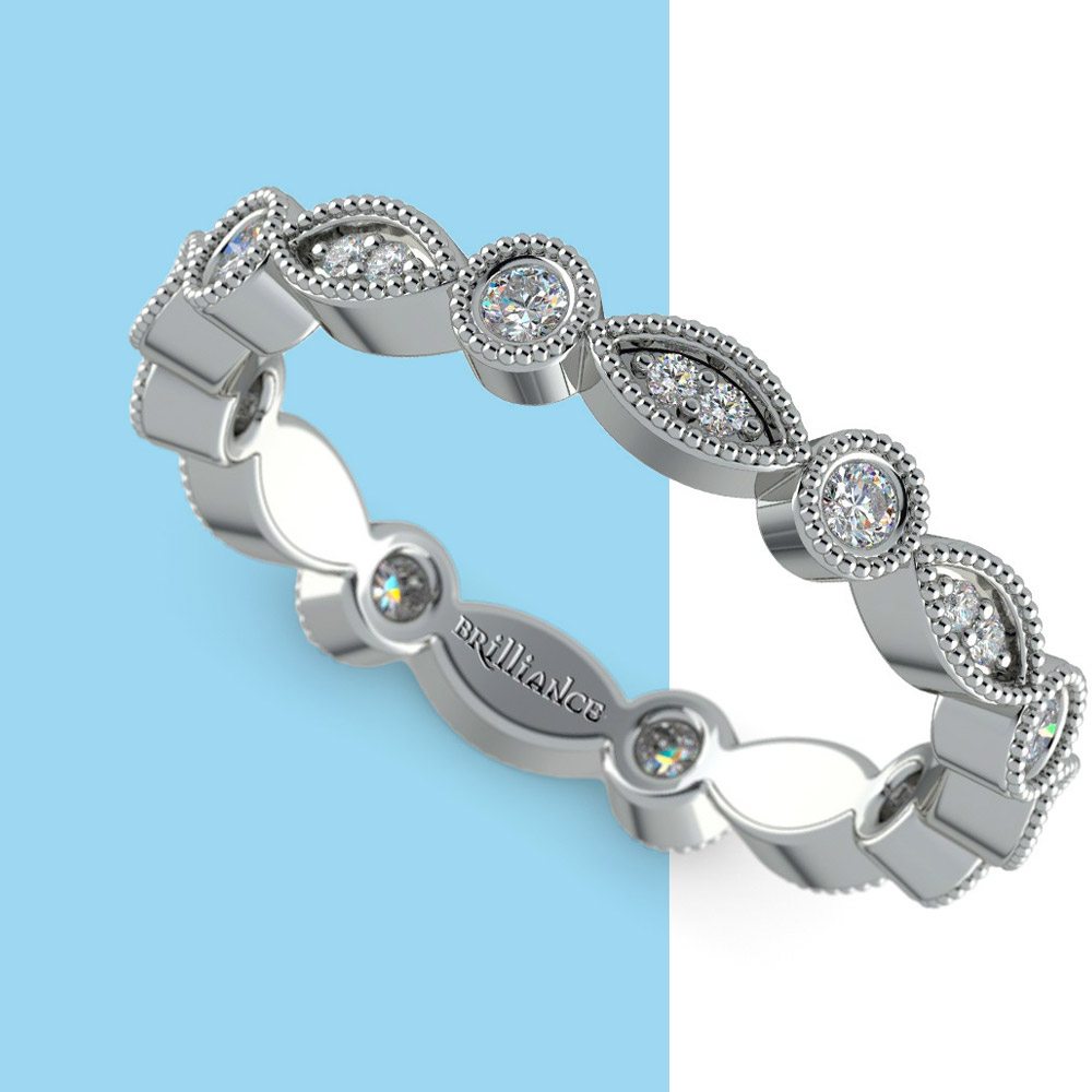 Edwardian Style Diamond Eternity Band in White Gold