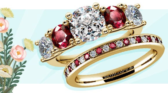 Wedding and Engagement Rings with Similar Design Elements