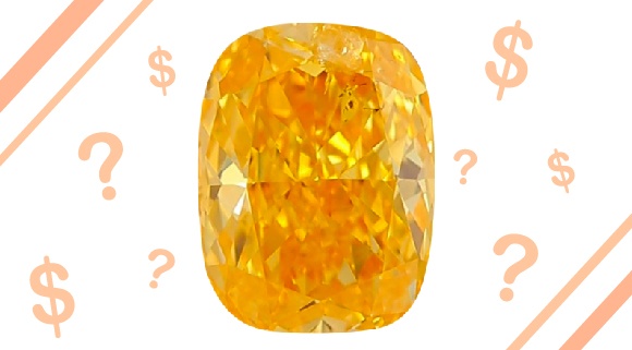 Yellow elongated cushion cut diamond