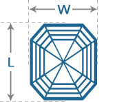 Asscher Diamond | Length to Width (1.05)