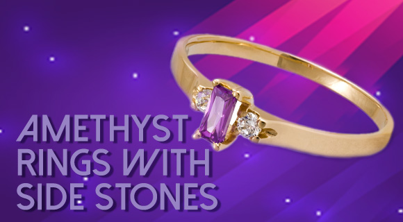 Amethyst Rings with Side Stones