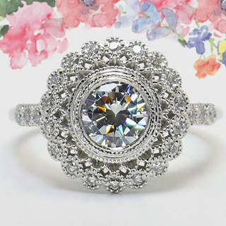 Custom vintage ring design featuring intricate details and gemstone.