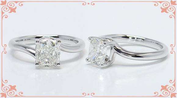 Classic Solitaire Cushion Cut Diamond Ring