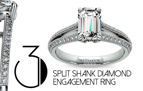 Split Shank Diamond Engagement Ring