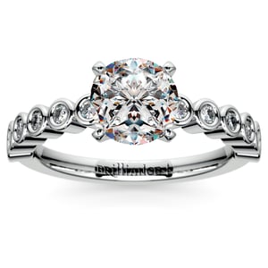 Modern Unique Bezel Set Engagement Ring In Palladium (1/4 Ctw)