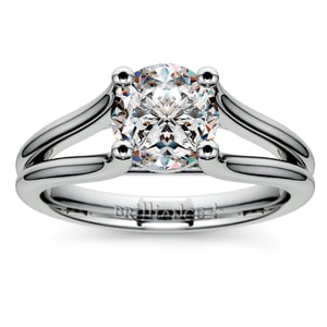 Curved Split Shank Engagement Ring In Palladium