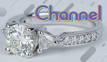 Modern channel setting ring design featuring contemporary styling.