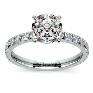 Petite Pave Engagement Ring Setting In Palladium
