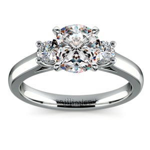 Platinum 3 Stone Round Diamond Engagement Ring